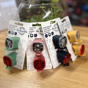 Set éclairage Av/Ar ma bicyclette gris anthracite